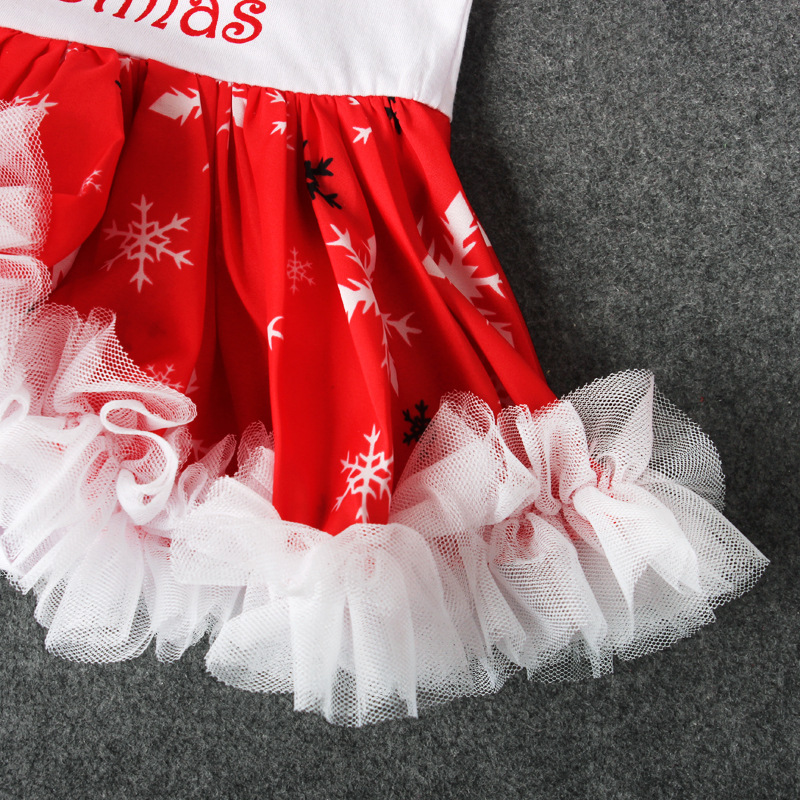 Festliches Mädchen Weihnachtskleid Mit Haarband Set_voghion.com