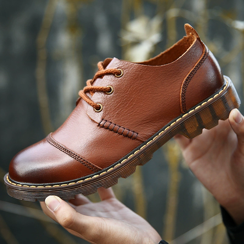 Мужская голова кожаная повседневная кожаная обувь мужская кожа износостойкая говяжья фасинка дышащая обувь на открытом воздухе Мужская обувь для альпинизма