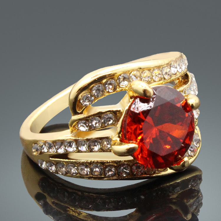 Luxueux Géométrique Alliage Placage Zircon Plaqué Or Femmes Anneaux display picture 4