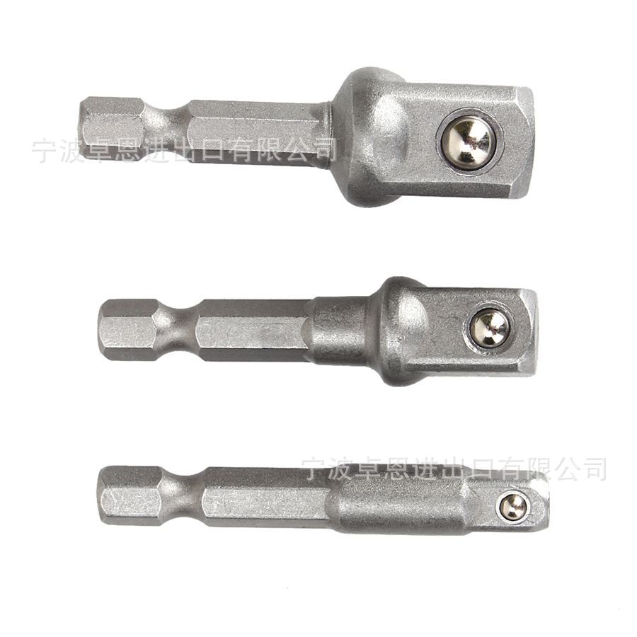 六角套筒接杆 风批六角柄转接杆 1/2 3/8 1/4 带钢珠套筒连接杆