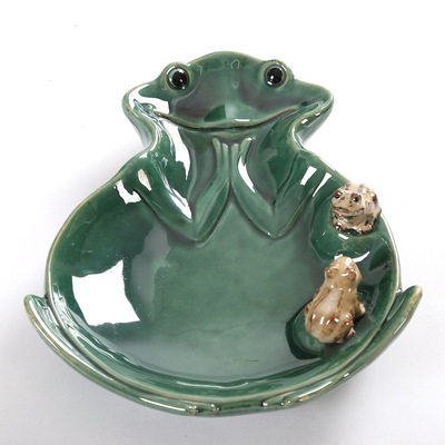 direct deal originality Ceramic crafts Kiln transformation household a decoration Frog Candy dish Fruit plate wholesale