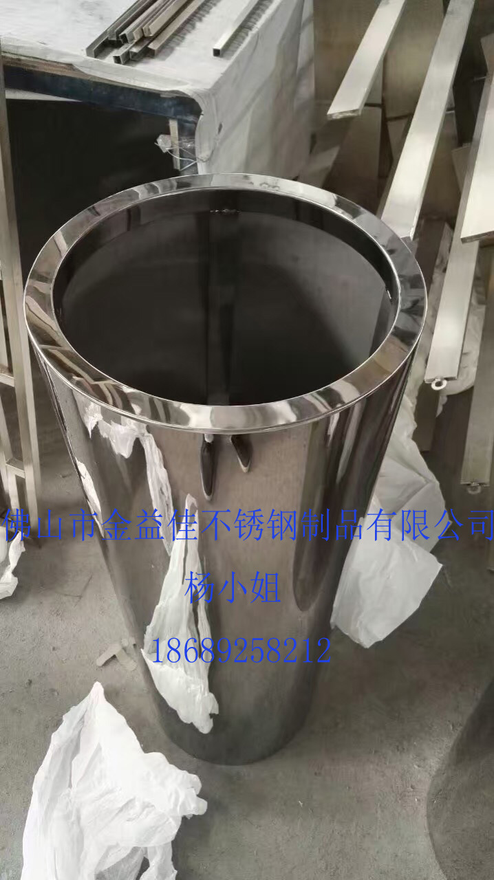 商场酒店宾馆不锈钢花盆 大堂高档金属艺术花瓶 园艺金属花盆