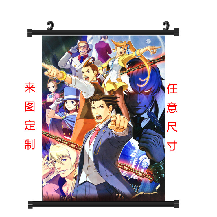 厂家直销动漫挂画 定制喷绘风景卡通人物客厅书房卷轴画|ru