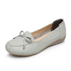 Leather single sole shoes, flat, comfortable, casual shoes, mother's shoes, 1695
