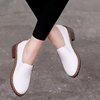 2019 spring and autumn new large size women's single shoes flat bottom leisure, thick heel Korean small leather shoes work shoes tide