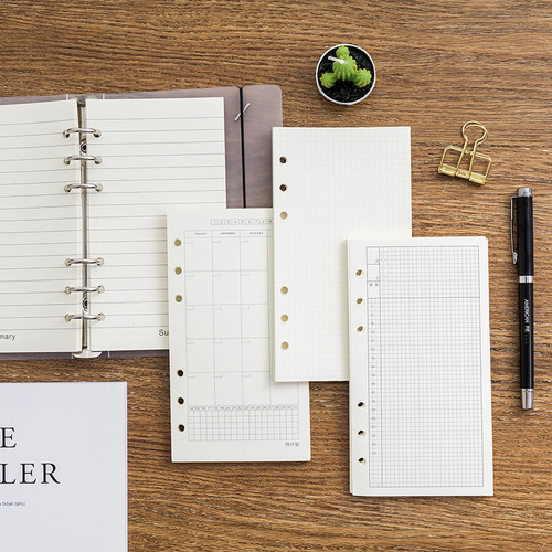 6-hole loose-leaf inner core A6 handbook replacement core grid diary plan dot matrix TODO multiple choices inner page book