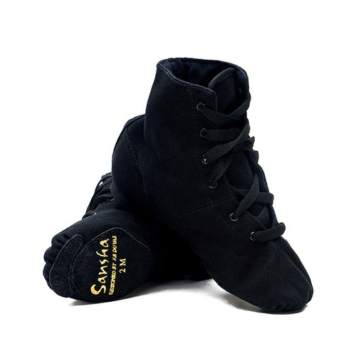 Sansha French jazz dance boots high-top lace-up canvas leather sole yoga modern dance shoes