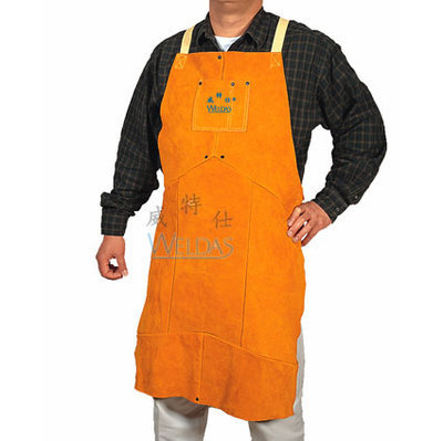 威特仕44-2142金黄色皮围裙 焊接围裙 防火阻燃烧焊围裙
