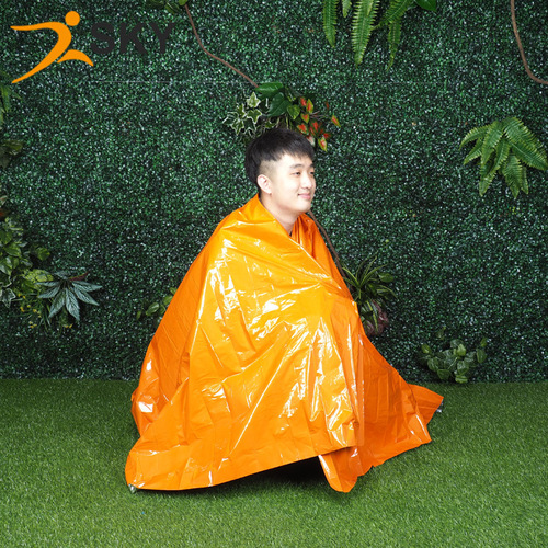 Outdoor PE orange emergency blanket, survival blanket, disposable radiation protection blanket, survival emergency blanket, earthquake rescue insulation blanket