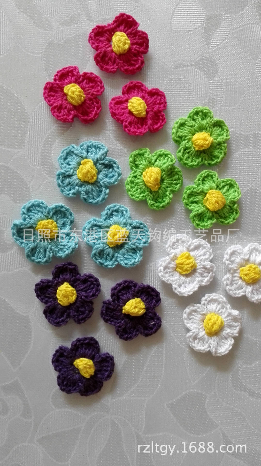 钩编花、手钩花、手钩编织、毛线编织花手工钩织刺绣礼服发饰