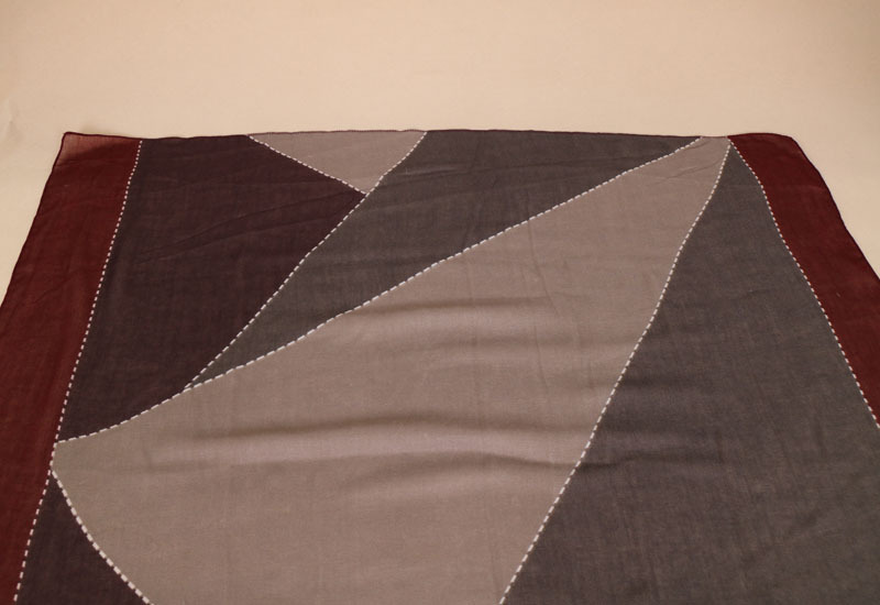 #6酒红边 (5) 加密巴厘纱包头长巾