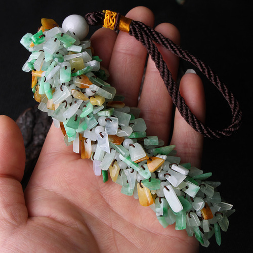 Jade Burmese Jade Ice Three Colors Ice Luster Car Safety Pendant Car Interior Decorative Amulet Car Ornament Gift Idea