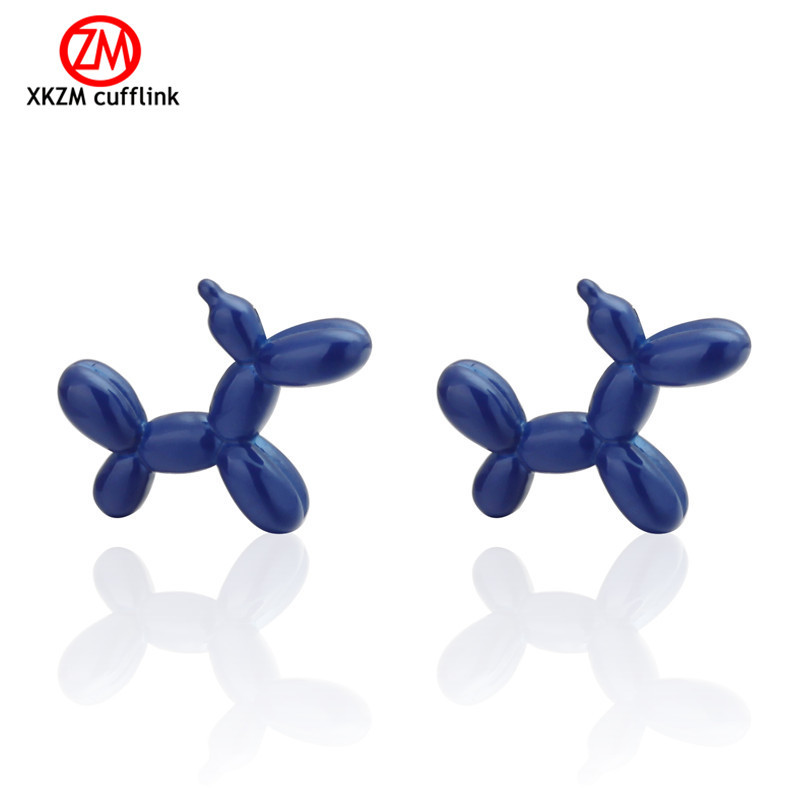 Frame Cute High Quality French Cuff Cuffs Men's cufflinks Animal Series Blue Balloon Dog cufflinks