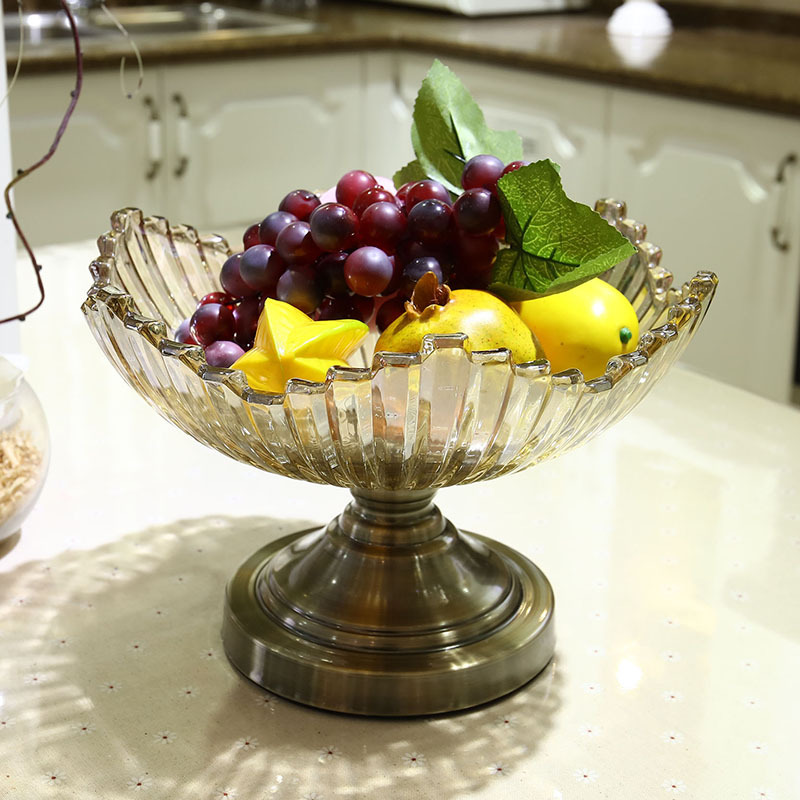 direct deal European style originality Decoration Snack containers Household Crystal glass fruit plate One piece