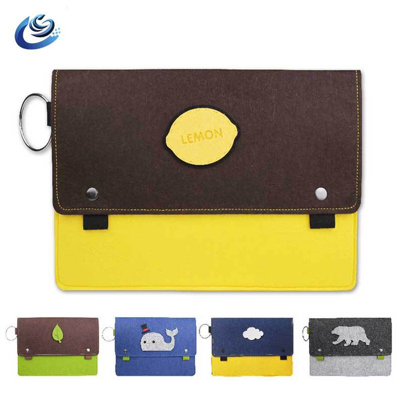 批发毛毡电脑包手拿包 可爱卡通毛毡平板电脑包 可按需求定制