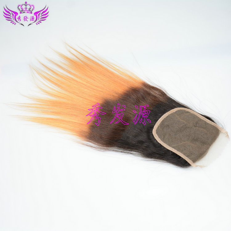 Xiusi yuan human hair, lace hair, three color gradual change hair curtain, Brazilian ombre hair