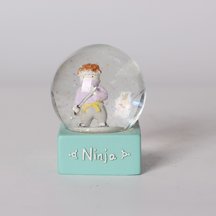 樹脂工藝品 熱賣創意手工彩繪日本武士水晶球  可來圖工廠定製