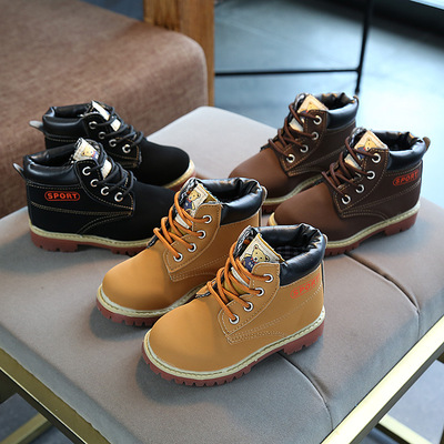 2018新款儿童单靴 时尚春款马丁靴 卡通牛筋底耐磨男童皮靴 童鞋|ru