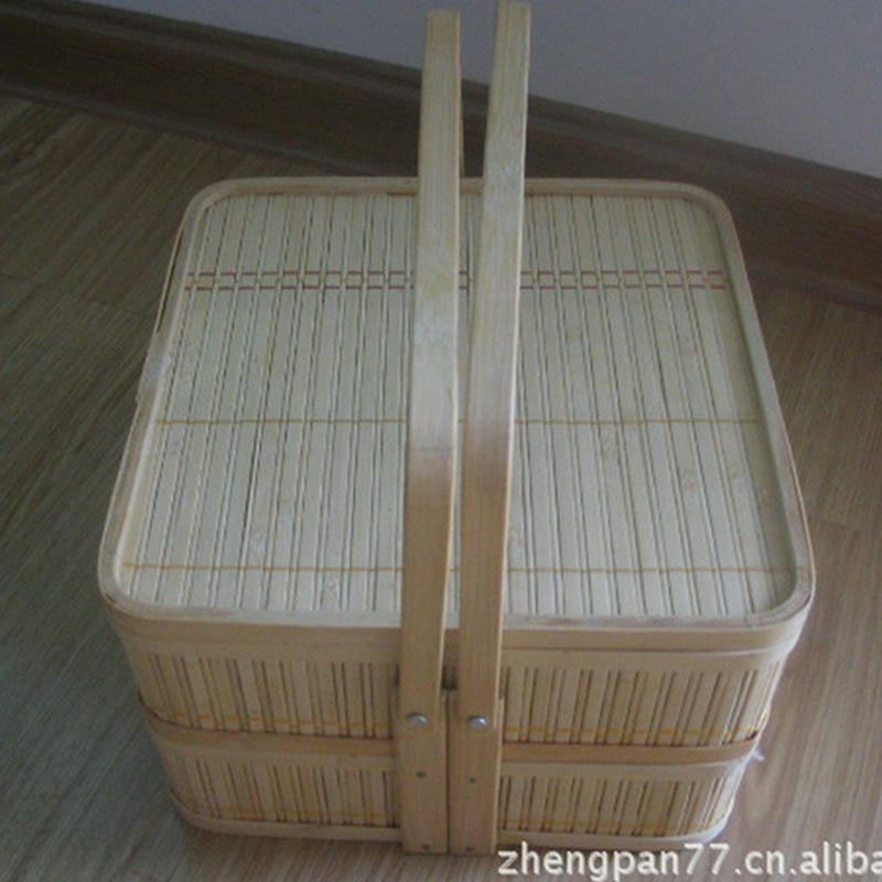 月饼包装.月饼篮 月饼包装篮 月饼盒 包装盒 竹篮双层礼品篮