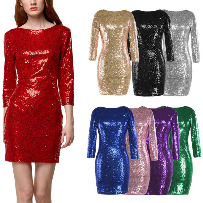 Women singers performance party bling dresses nightclub women dress buttocks dress Sequin dress