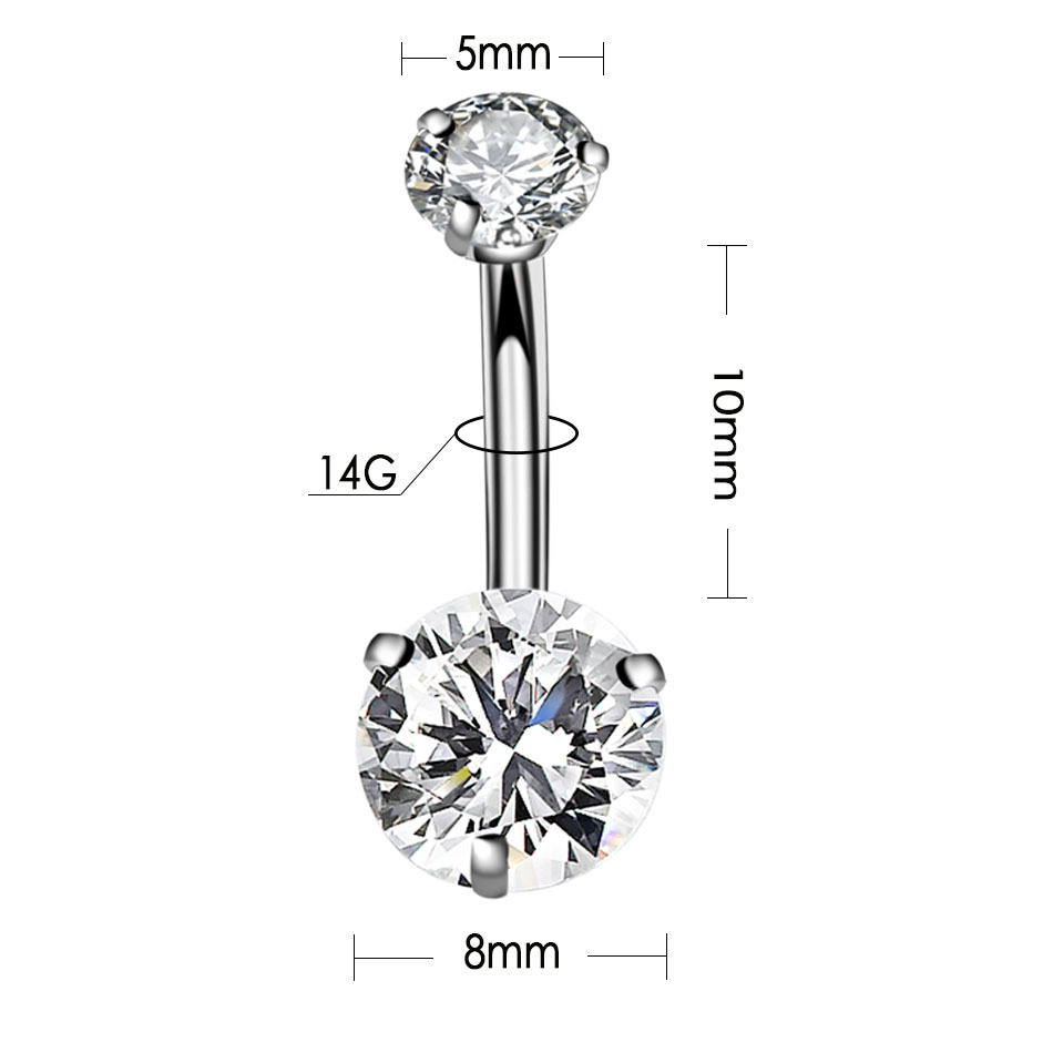 Fashion Geometric Stainless Steel Inlaid Zircon Belly Ring display picture 2