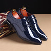Wholesale of shiny leather men's shoes， Korean version pointed lace up trendy shoes