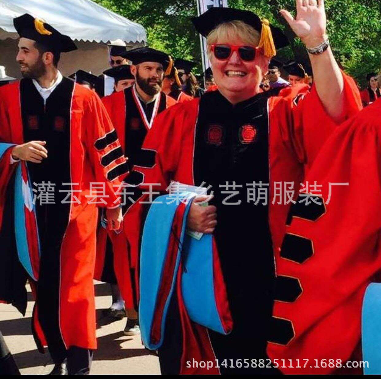 美式学士服博士服英式毕业服百褶款国外黑色博士服支持来样定.制-阿里巴巴