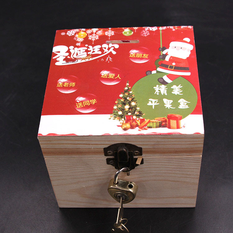 Manufactor Direct selling Boutique high-grade pine Primary color Christmas Christmas Eve Apple Packaging box Ping fruit Gift box customized