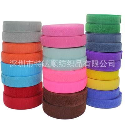 深圳厂家现货供应2cm彩色尼龙魔术贴毛刺车缝 做沙发粘扣带门帘|ru