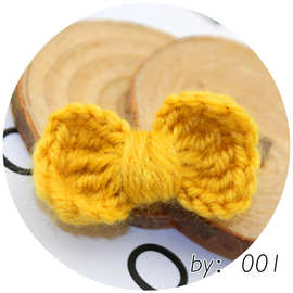 纯手工编织棉线手钩花蝴蝶结服装辅料装饰DIY服饰辅料加工