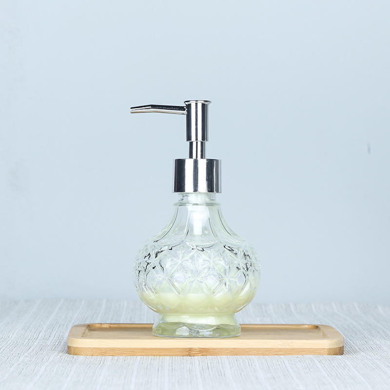 Hand Sanitizer Bottle Glass Bathroom Countertop Press Lotion Sub-bottling Shampoo Shower Gel Soap Liquid Bottle Kitchen