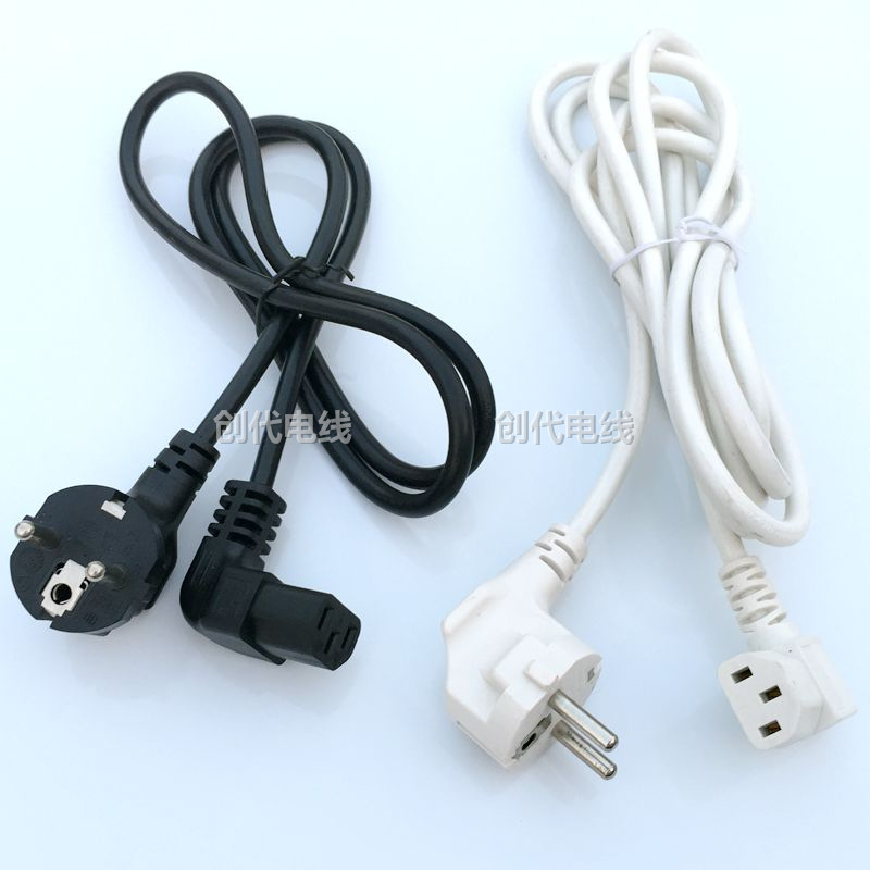 产地货源 1.8米欧标三插弯头品字电源线 ce VDE欧规烟斗插电源线