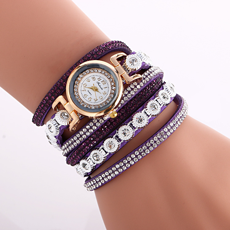 Alloy Inlaid Diamond Ring Bracelet Watch