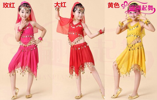 Children's Indian dance costumes, toddlers' Xinjiang dance costumes, girls' ethnic dance costumes, princess skirt suits
