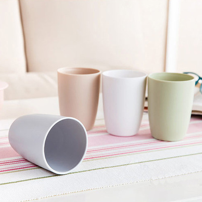 T麥稭環保塑料情侶刷牙杯洗漱杯子加厚圓形漱口杯水杯批發 5