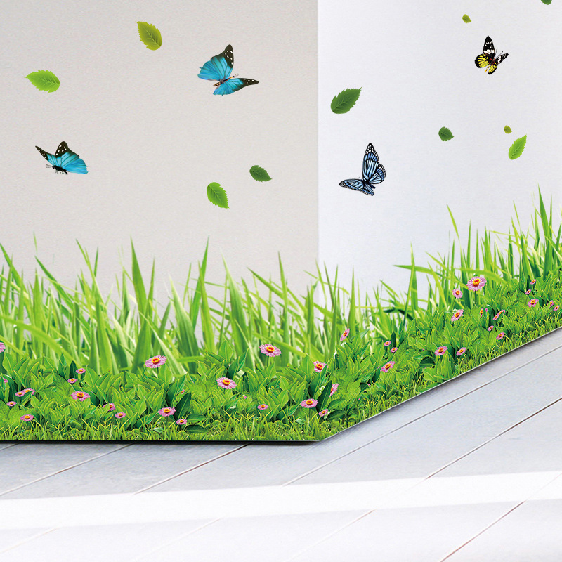 Warm Green Butterfly Flower Skirting Line XL7180 Wall Stickers Living Room Bedroom Wall Decoration Stickers Warm Green Butterfly Flower Skirting Line XL7180 Wall Stickers Living Room Bedroom Wall Decoration Stickers