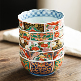 [日本进口有田烧陶瓷花型碗 伊万里日式手绘料理餐碗]