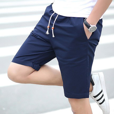 夏季男士沙滩短裤男纯棉大码5分裤休闲修身男短裤薄款中裤五分裤|ms