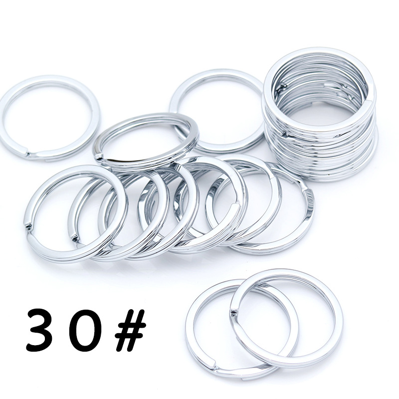 Jindal Japan-US Key ring 30MM medium , please Stainless steel Key Chain Metal Key ring Flat Key buckle parts
