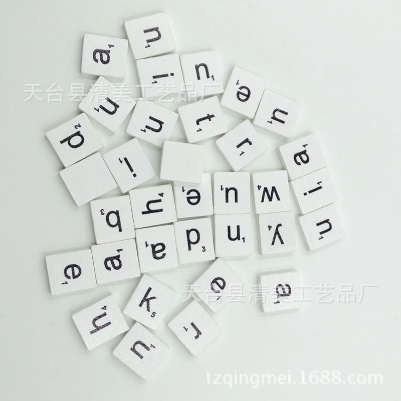 Impresión de letras en inglés estándar en minúsculas, bloques de color, letras en inglés, 100 piezas, un paquete de 18*20mm