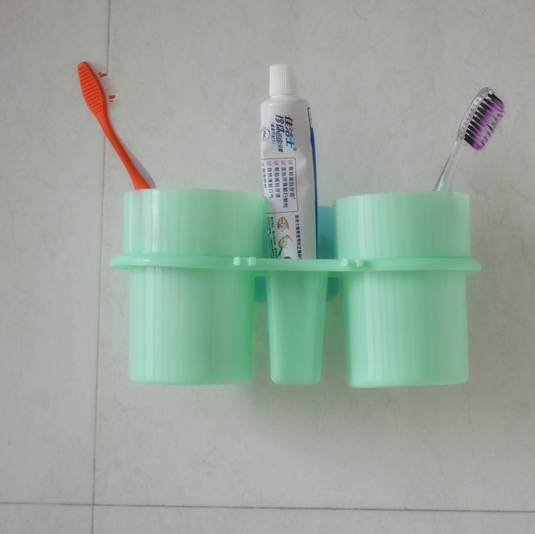 Seamless paste double cup toothbrush holder nail-free Adhesive Type couple wash set color gargle cup suction cup double cup holder