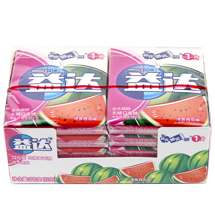 益达口香糖盒装320g 零食口味齐全 10条*12片装|ms
