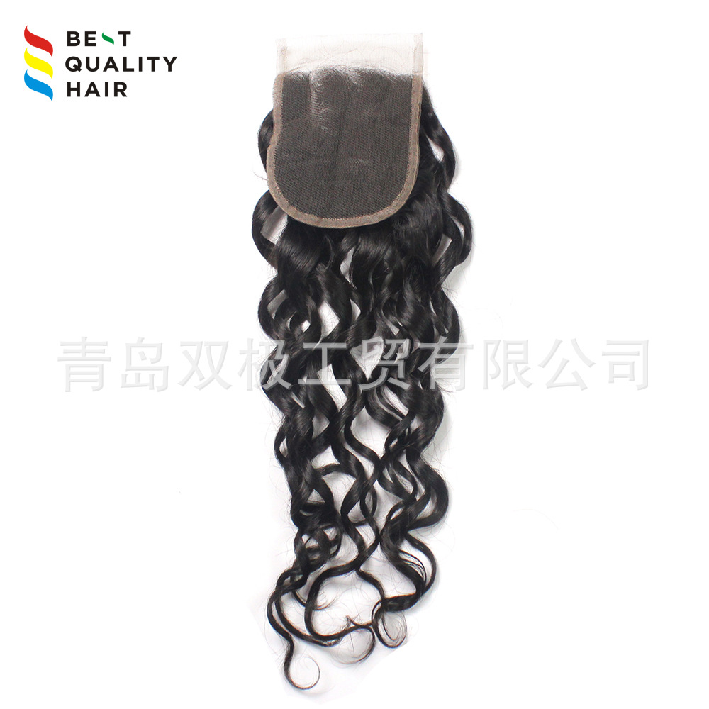 Lace hair piece 4x4cm real hair piece na...