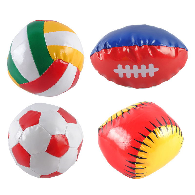 4 inch four-in-one ball set PU leather ball cotton ball with bell sound baby toy ball variety of sports toy ball