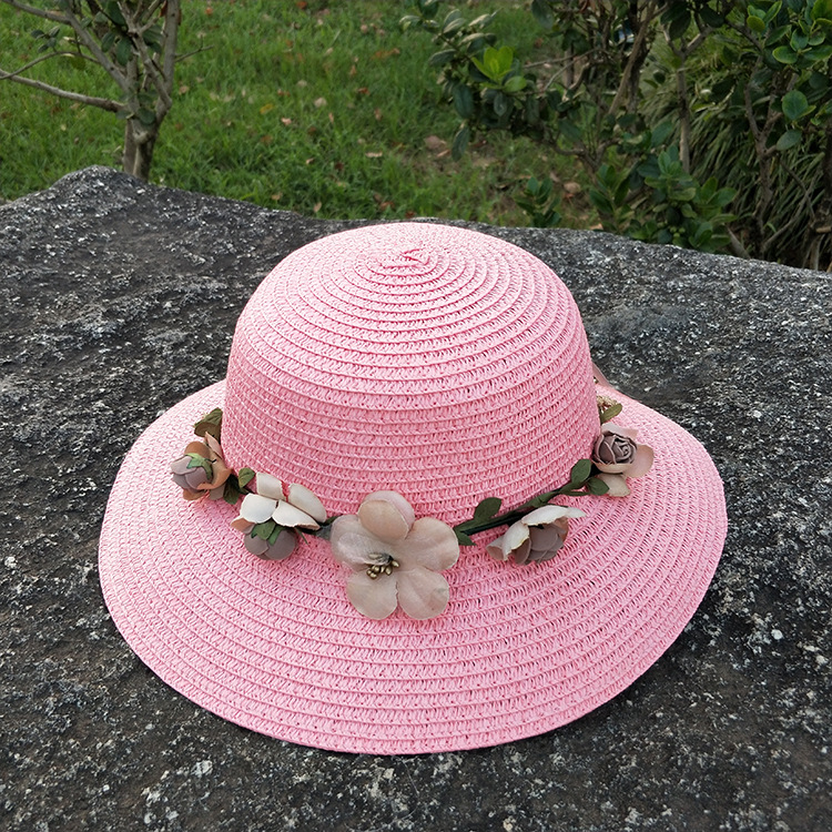 Fashion Flowers Sunscreen Foldable Straw Hat display picture 20