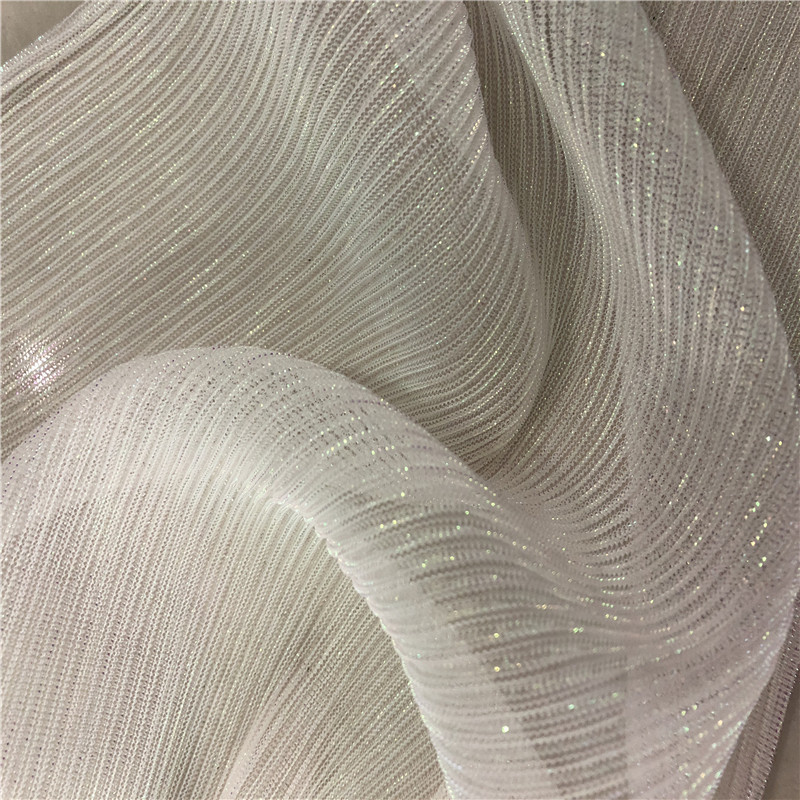 Magic Light Silk luminous colorful metal wire pleated crumpled elastic fabric wedding dress veil mesh skirt clothing