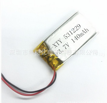电池厂家531229锂电池140mAh深圳蓝牙产品智能设备锂电池发光灯具
