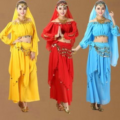 Belly dance clothing, practice clothing set, new stage performance clothing, Indian dance performance clothing, long-sleeved suit