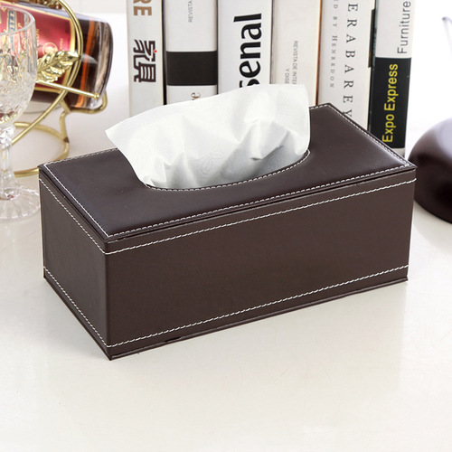 Creative European leather tissue box PU paper holder for restaurant tissue box hotel supplies manufacturer wholesale