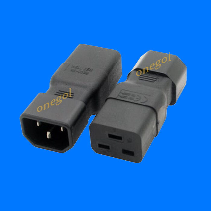 现货 PDU电源转换插头10A转16A C14TOC19三竖转三横接口转接插UPS